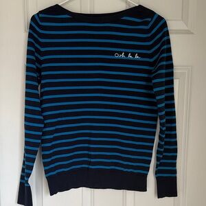 Banana Republic Women's Sweater - Blue and Black Stripes